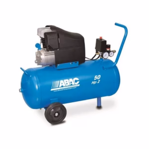 Compressore 2 HP Serie Gamma L20 50 ABAC fornito da FM2, trasmissione diretta lubrificata a olio per piccoli lavori professionali