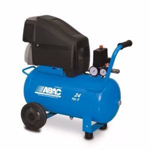 Compressore 2 HP Serie Gamma L25P/L30P 24 ABAC fornito da FM2, trasmissione diretta lubrificata a olio per applicazioni professionali leggere
