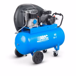 Compressore 2 HP Serie Gamma A29B Pro 90 ABAC fornito da FM2, monostadio a cinghia progettato per comfort e utilizzo professionale