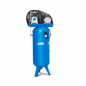 Compressore Serie Pro Verticale 150 ABAC fornito da FM2, modello mono o bistadio a cinghia con serbatoio verticale salvaspazio