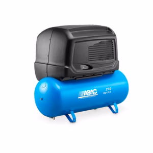 Compressore 5,5 HP Serie Pro SB4900/SB5900B/SB6000 270 ABAC fornito da FM2, bistadio silenziato con copertura insonorizzante per uso professionale