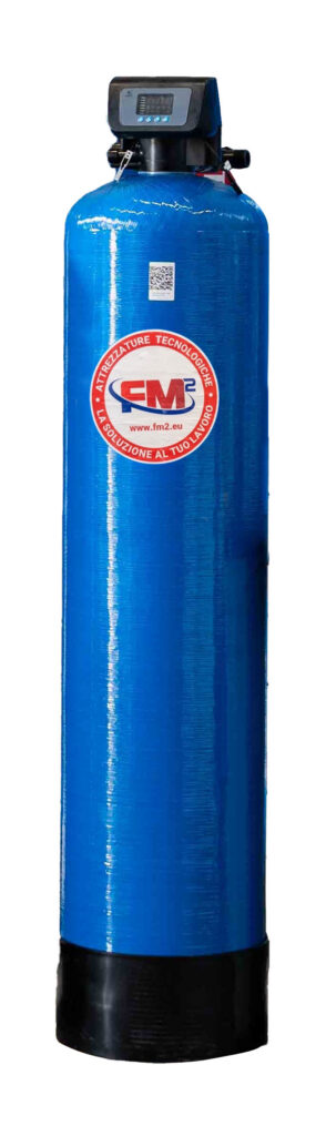 Addolcitore acqua industriale R75 duplex con serbatoio in vetroresina e resine 75+75 litri per autolavaggi