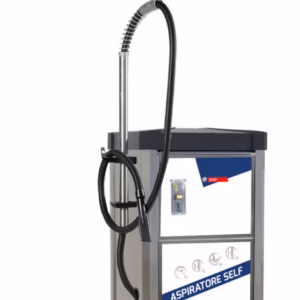 Braccio a molla aspiratore inox verticale per autolavaggio self service, struttura in acciaio inossidabile professionale