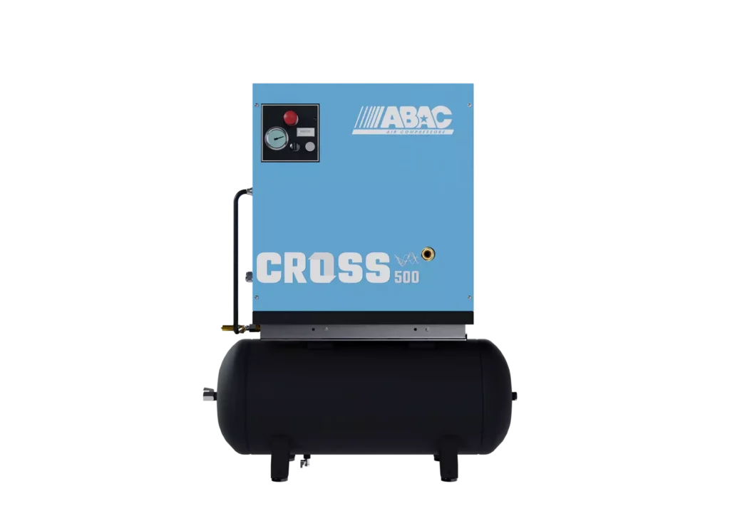 Compressore a vite professionale Cross 500 silenzioso ed efficiente per carrozzerie e autolavaggi venduto da FM2