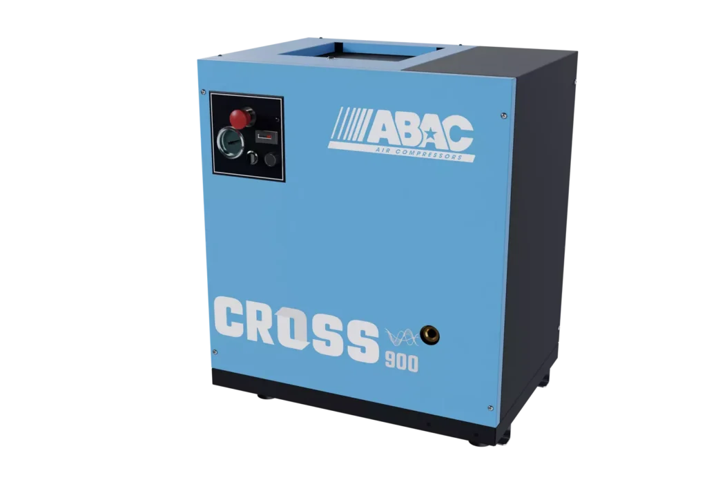 Compressore ABAC Cross 900 linea professionale vista dettaglio componenti e design compatto per officine e industria