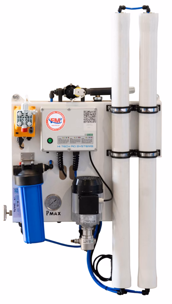 Easy RO 2 sistema osmosi inversa compatto due stadi per acquario vista laterale filtrazione acqua pura FM2