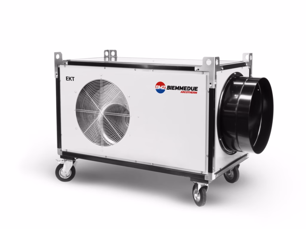 Generatori aria calda elettrici mobili con ventilatore centrifugo per edilizia ed eventi venduti da FM2