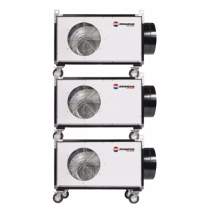 Generatori aria calda elettrici mobili con ventilatore centrifugo per riscaldamento cantieri ed eventi venduti da FM2
