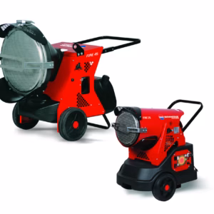 Generatori aria calda infrarossi mobili modello Fire 24 e 45 per riscaldamento professionale cantieri ed eventi
