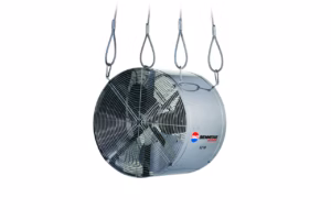 Ventilatori assiali FJ per agricoltura e allevamento, generatori aria calda professionali venduti da FM2