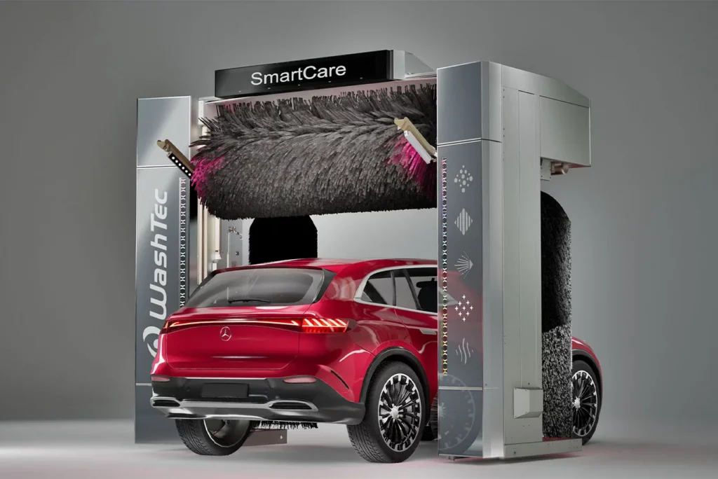 Portale lavaggio auto professionale SmartCare Connect con tecnologia adattiva e sistema collegato in rete venduto da FM2