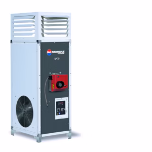 Generatore aria calda industriale fisso a combustione indiretta 70 kW per riscaldamento capannoni e autolavaggi