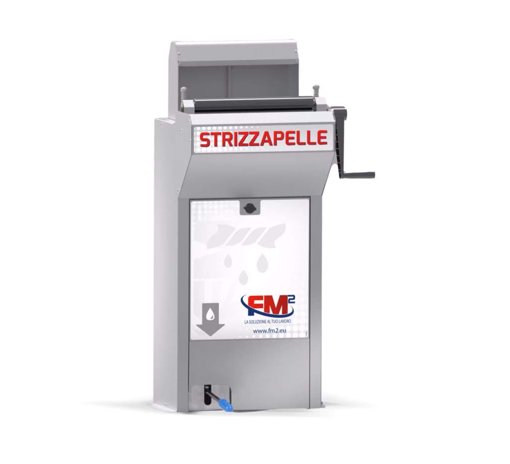 Strizza pelle pedale professionale per autolavaggio self service con comando a pedale e armadio integrato